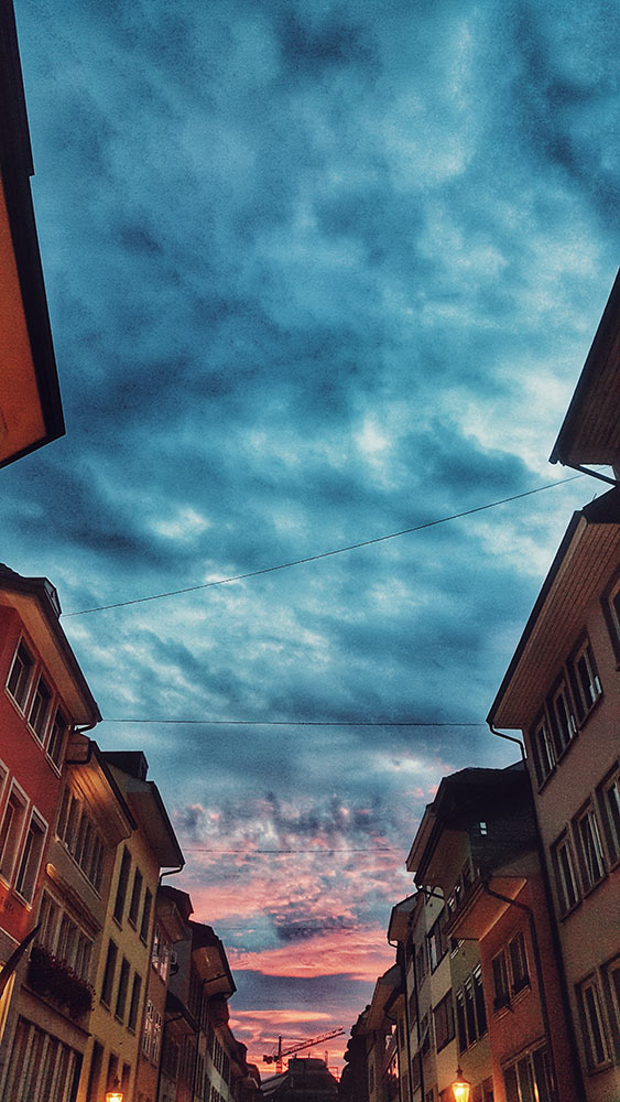 Sonnenuntergang Altstadt Winterthur